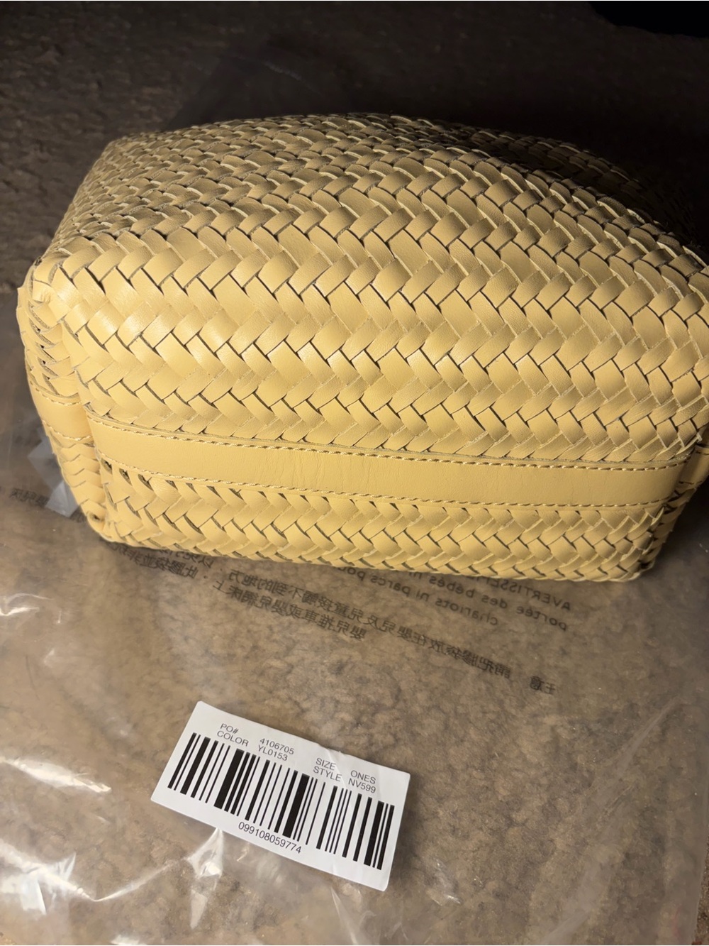 Madewell 💛 the Signature mini Woven Tote Bag in Yellow Clay NWT - Picture 3 of 9